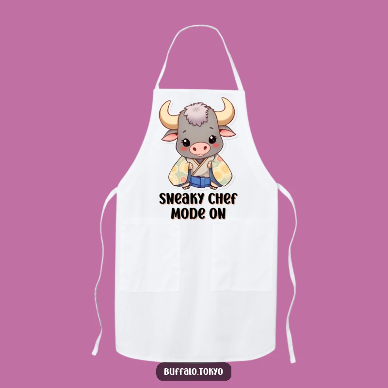 Funny Buffalo Kimono Apron: Kitchen Peek-a-Boo Chef Gift