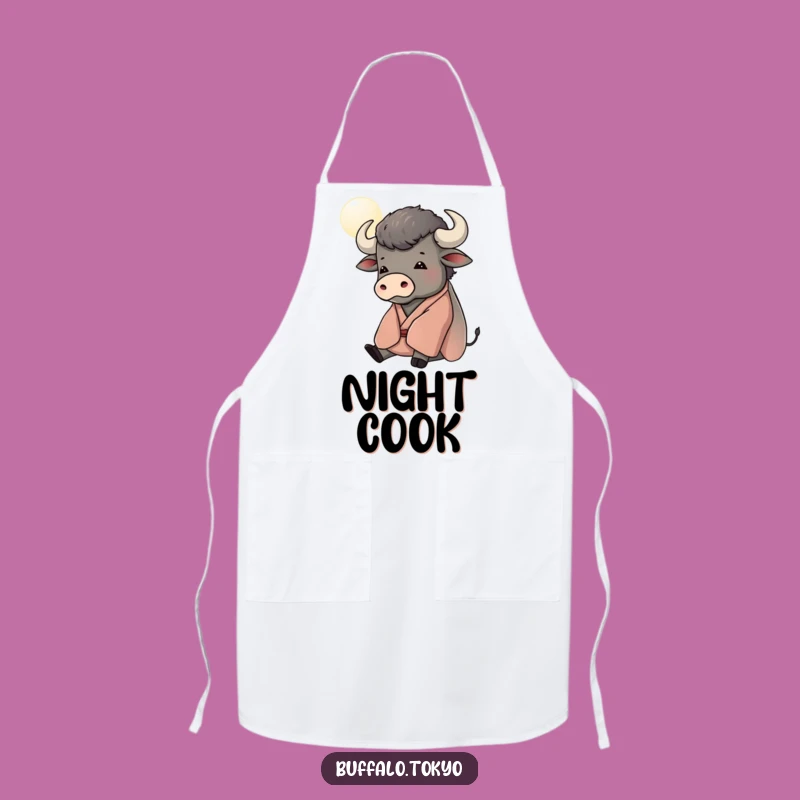 Funny Contemplative Buffalo Kimono Apron - Serene Chef Style, Kitchen Gift
