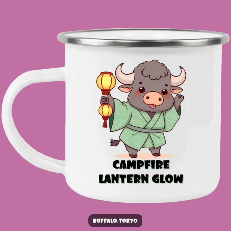 Funny Buffalo Lantern Camping Mug: Adventures Illuminated by this Playful Design