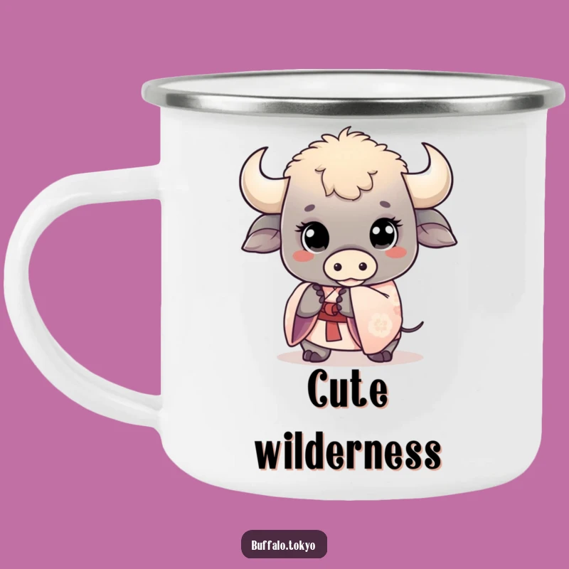 Funny Kawaii Buffalo Camping Mug: Cute Art, Durable Cuteness, Gift