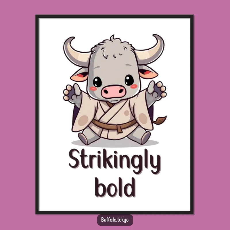 Funny Buffalo Kimono Digital Art - Dynamic Pose File, Instant Gift