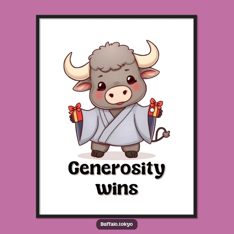 Funny Gifting Buffalo Kimono Digital Art - Friendly File, Instant Present Gift