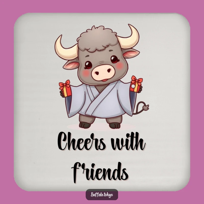 Funny Gifting Buffalo Kimono Coaster - Friendly Design, Bar Accessory Gift