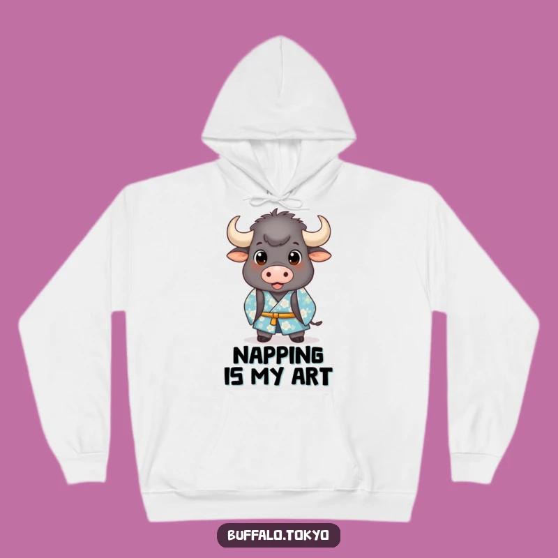 Funny Buffalo Kimono Hoodie: Stay Cozy with this Hilarious Bowing Character
