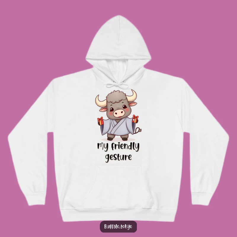 Funny Friendly Buffalo Kimono Hoodie - Cozy Gifting Design, Warm Present
