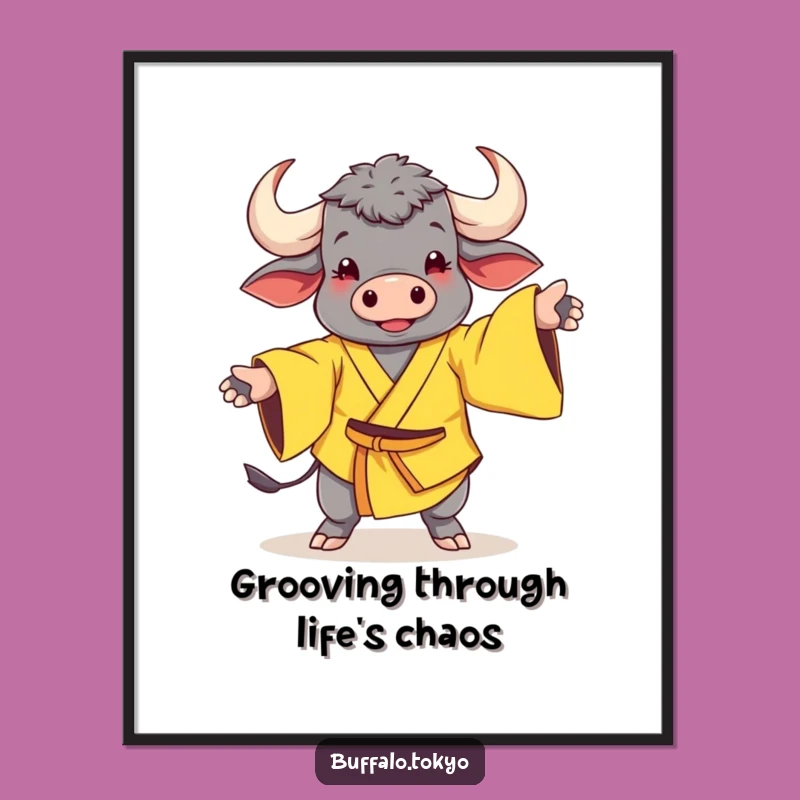 Free Printable Wall Art: Cheerful Dancing Buffalo - Fun Downloadable Decor