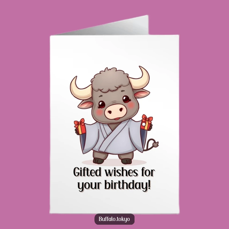 Free Printable Buffalo Birthday Card: Gift Giver Kimono - Funny Downloadable Surprise!