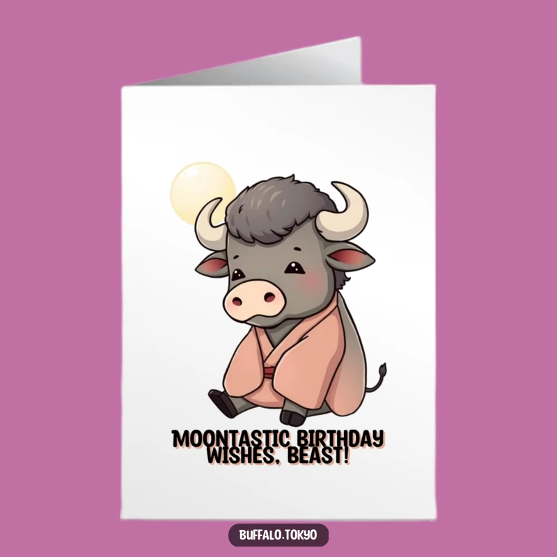 Free Printable Buffalo Birthday Card: Moon Gazing Kimono - Funny Downloadable Gift!