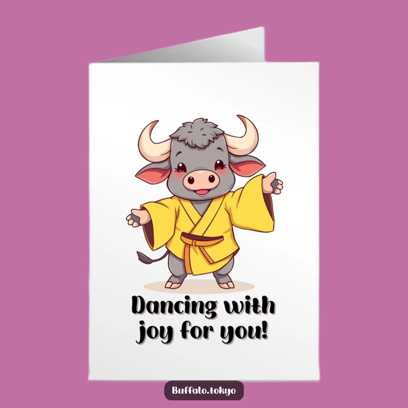Free Printable Congrats Card: Dancing Buffalo - Funny Downloadable Gift