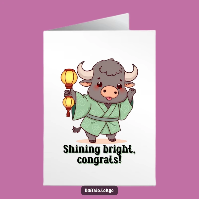 Free Printable Congrats Card: Buffalo Tosses Lantern - Funny Downloadable Gift