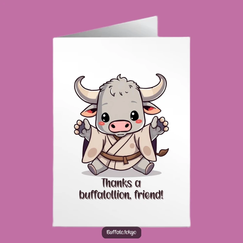Free Printable Buffalo Thank You Card: Kimono Gratitude - Funny Downloadable Gift!