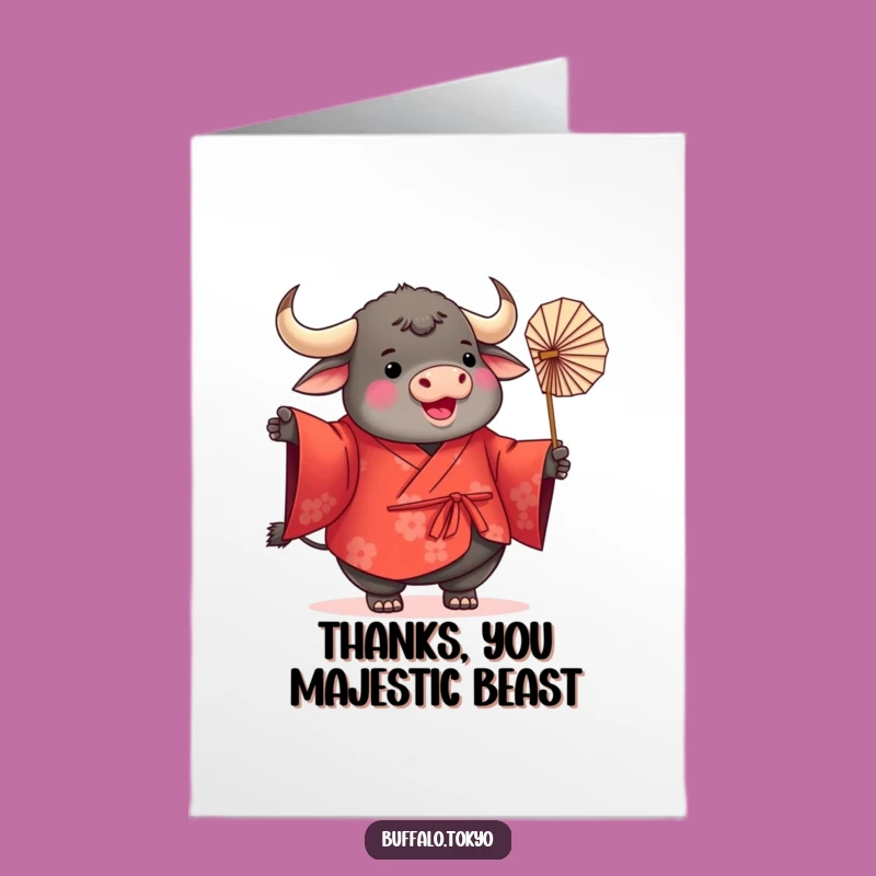 Free Printable Thank You Card: Dancing Buffalo - Funny Downloadable Gift