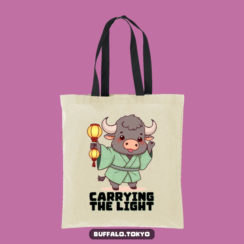Funny Buffalo Lantern Tote Bag: Carry Your Cheer with this Playful Design