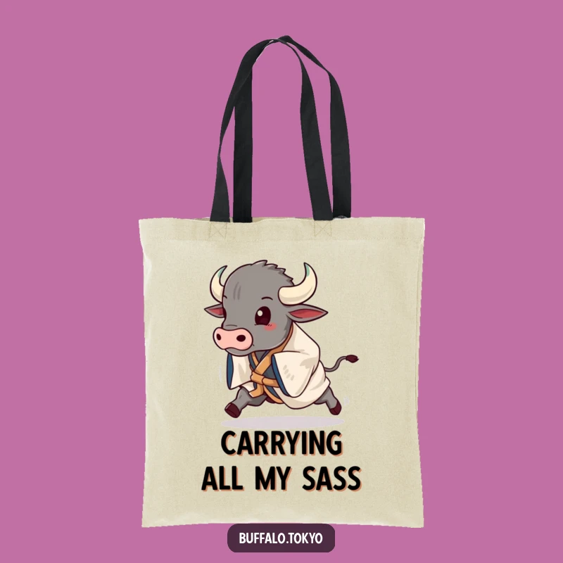 Funny Buffalo Kimono Tote Bag: Stylish Stride Carry-All Gift