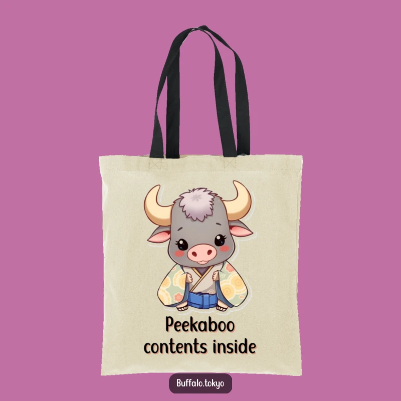 Funny Buffalo Kimono Tote Bag: Playful Surprise Carry-All Gift